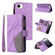 iPhone 16e / 17e Dual-color 9 Card Slots Zipper Wallet Leather Phone Case - Purple