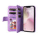 iPhone 16e / 17e Dual-color 9 Card Slots Zipper Wallet Leather Phone Case - Purple