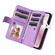 iPhone 16e / 17e Dual-color 9 Card Slots Zipper Wallet Leather Phone Case - Purple