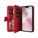 iPhone 16e / 17e Dual-color 9 Card Slots Zipper Wallet Leather Phone Case - Red