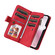 iPhone 16e / 17e Dual-color 9 Card Slots Zipper Wallet Leather Phone Case - Red