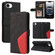 iPhone 16e / 17e Dual-color Splicing Flip Leather Phone Case - Black