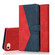 iPhone 16e / 17e Dual-color Stitching Leather Phone Case - Red Blue