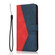 iPhone 16e / 17e Dual-color Stitching Leather Phone Case - Red Blue