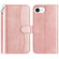 iPhone 16e / 17e Dual-Folded S-shape Leather Phone Case - Rose Gold
