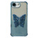 iPhone 16e / 17e Electroplated Glitter 3D Butterfly Four-corner Shockproof TPU Phone Case - Gradient Blue
