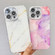 iPhone 16e / 17e Electroplated Marble Texture Phone Case - Purple Pink M14