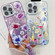 iPhone 16e / 17e Electroplating Flowers Plants Texture Wristband TPU Phone Case - Purple Flowers FL1