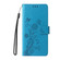 iPhone 16e / 17e Embossed Butterfly Flowers Leather Phone Case - Blue