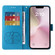 iPhone 16e / 17e Embossed Butterfly Flowers Leather Phone Case - Blue