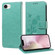 iPhone 16e / 17e Embossed Butterfly Flowers Leather Phone Case - Green