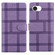 iPhone 16e / 17e Embossed Checkered Leather Phone Case - Purple