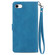 iPhone 16e / 17e Embossed Flower Zipper Leather Phone Case - Blue