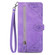 iPhone 16e / 17e Embossed Flower Zipper Leather Phone Case - Purple