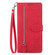 iPhone 16e / 17e Embossed Flower Zipper Leather Phone Case - Red
