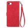 iPhone 16e / 17e Embossed Flower Zipper Leather Phone Case - Red