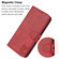 iPhone 16e / 17e Embossed Happy Cat Pattern Flip Leather Phone Case - Red