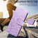 iPhone 16e / 17e Embossed Heart Dog RFID Blocking Wallet Leather Phone Case - Purple