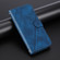 iPhone 16e / 17e Embossed Line Leather Phone Case with Lanyard - Blue