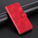 iPhone 16e / 17e Embossed Line Leather Phone Case with Lanyard - Red