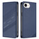iPhone 16e / 17e Embossed Multi-functional Wallet Retro Leather Phone Case - Dark Blue
