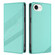 iPhone 16e / 17e Embossed Multi-functional Wallet Retro Leather Phone Case - Mint Green