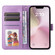 iPhone 16e / 17e Embossed Sunflower Leather Phone Case - Purple