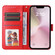 iPhone 16e / 17e Embossed Sunflower Leather Phone Case - Red