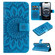 iPhone 16e / 17e Embossed Sunflower Pattern Flip Leather Phone Case - Blue