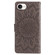iPhone 16e / 17e Embossed Sunflower Pattern Flip Leather Phone Case - Grey