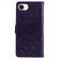 iPhone 16e / 17e Embossed Sunflower Pattern Flip Leather Phone Case - Purple