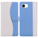 iPhone 16e / 17e Embossed Two-Color Leather Phone Case - White Blue
