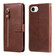 iPhone 16e / 17e Fashion Calf Texture Zipper Leather Phone Case - Brown