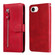 iPhone 16e / 17e Fashion Calf Texture Zipper Leather Phone Case - Red