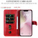 iPhone 16e / 17e Fashion Calf Texture Zipper Leather Phone Case - Red