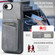 iPhone 16e / 17e Fierre Shann Cowhide Vertical Flip Magnetic Card Holder Phone Case - Grey