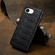 iPhone 16e / 17e Fierre Shann Crocodile Texture Magnetic Genuine Leather Phone Case - Black