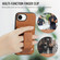iPhone 16e / 17e Fierre Shann Oil Wax Cow Leather Card Holder Back Phone Case - Brown