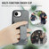 iPhone 16e / 17e Fierre Shann Oil Wax Cow Leather Card Holder Back Phone Case - Grey