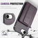 iPhone 16e / 17e Fierre Shann Oil Wax Cow Leather Card Holder Back Phone Case - Purple