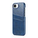 iPhone 16e / 17e Fierre Shann Retro Oil Wax Texture Card Slots PU Leather Phone Case - Blue
