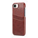 iPhone 16e / 17e Fierre Shann Retro Oil Wax Texture Card Slots PU Leather Phone Case - Brown
