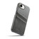 iPhone 16e / 17e Fierre Shann Retro Oil Wax Texture Card Slots PU Leather Phone Case - Grey