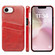 iPhone 16e / 17e Fierre Shann Retro Oil Wax Texture Card Slots PU Leather Phone Case - Red