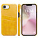 iPhone 16e / 17e Fierre Shann Retro Oil Wax Texture Card Slots PU Leather Phone Case - Yellow