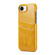 iPhone 16e / 17e Fierre Shann Retro Oil Wax Texture Card Slots PU Leather Phone Case - Yellow