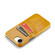 iPhone 16e / 17e Fierre Shann Retro Oil Wax Texture Card Slots PU Leather Phone Case - Yellow