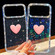 iPhone 16e / 17e Flash Rhinestone Double-sided IMD Love Heart Phone Case - Glitter Pink