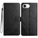 iPhone 16e / 17e Flower Embossed Leather Phone Case - Black