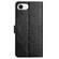iPhone 16e / 17e Flower Embossed Leather Phone Case - Black
